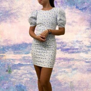 Forever 21 Women's White and Blue Dress Size Large